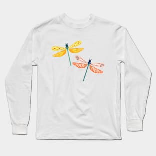 Folk Art Dragonflies Long Sleeve T-Shirt